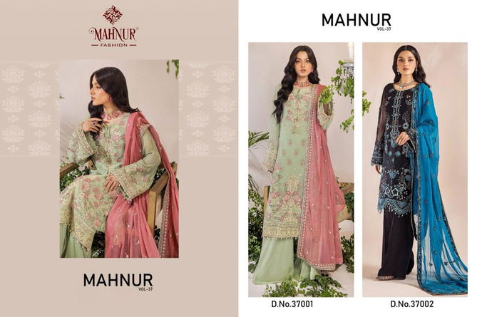 Mahnur Vol 37 Heavy Georgette Designer Pakistani Suits Catalog